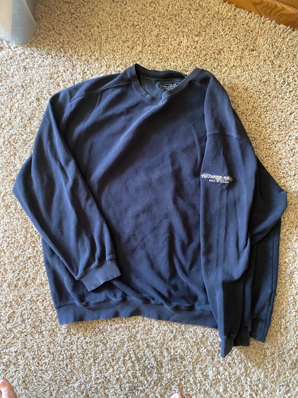 Men's Navy Crewneck Sweater - Classic Pullover